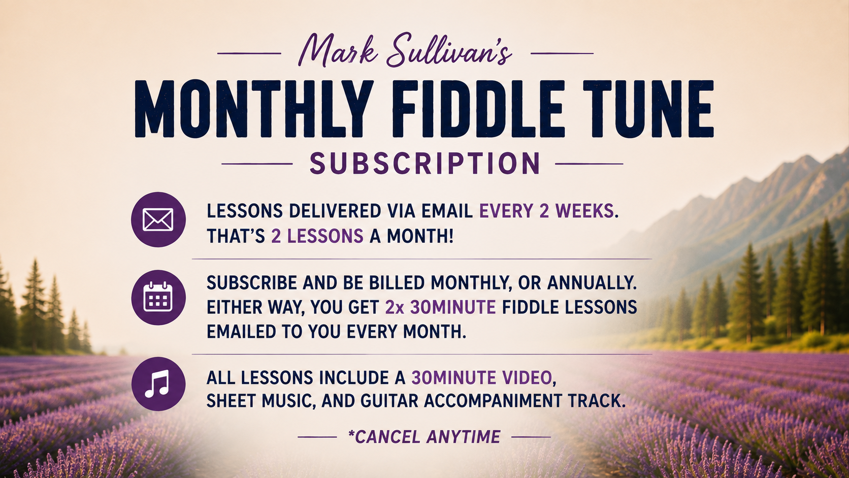 Monthly Fiddle Tune Lesson Subscription